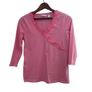 Liz Claiborne Ruffle V Neck Top